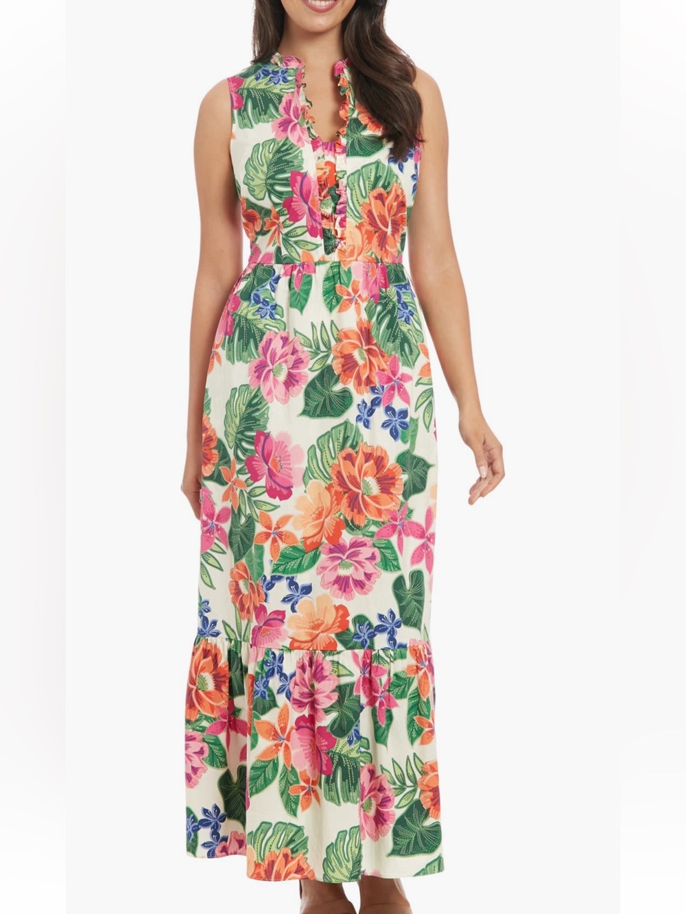 London Times Tropical Maxi Dress Size 14